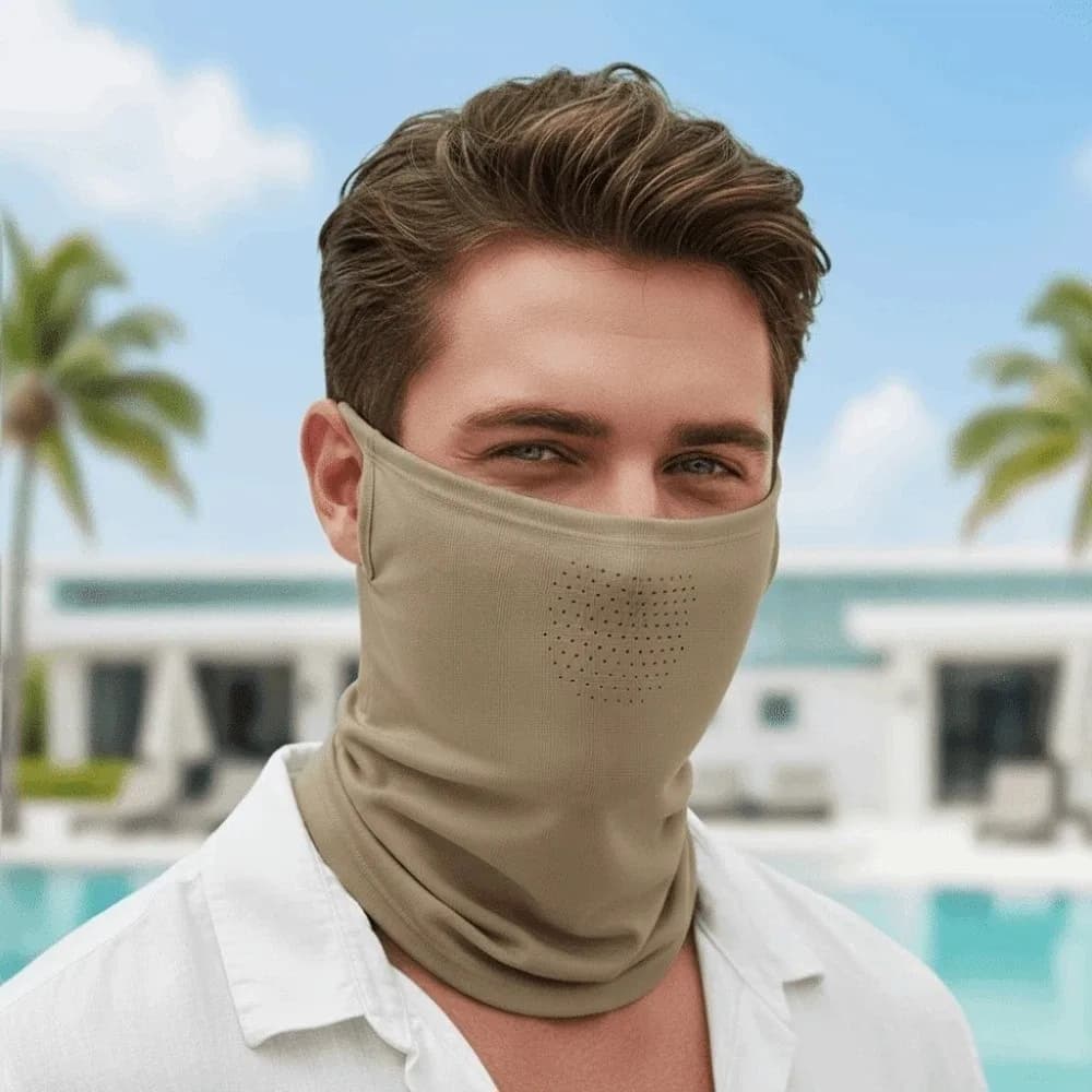 Maschera Solare Elastica Traspirante Quotidiana, Protezione Collo, Sciarpa Sottile Parasole con Gancio, Leggera Protezione Viso per Donne