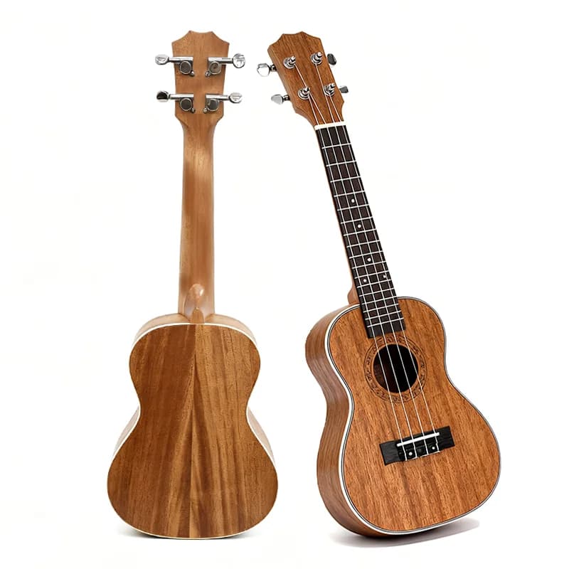 Premium 23 Inch Concert Solid Mahogany Ukulele 4 Strings with Rosewood Fingerboard & Nylon Strings for Beginners