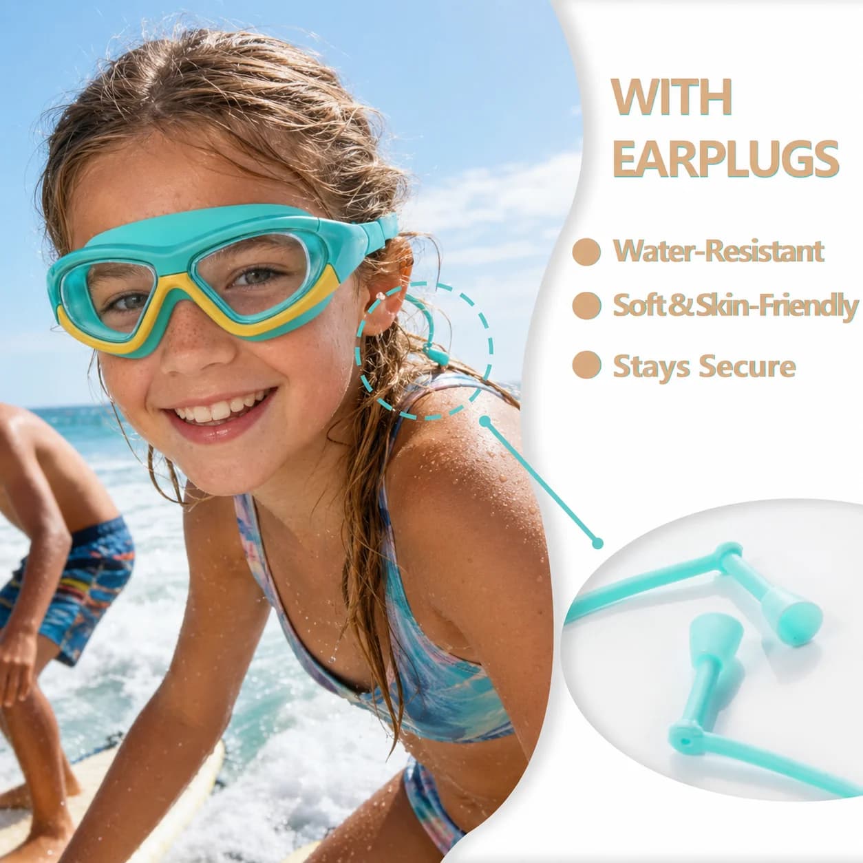 1PC Anti Fog Swim Goggles, Silicone Frame Waterproof Swimming Glasses, UV Protection Wide View Adjustable Strap for Pool Beach