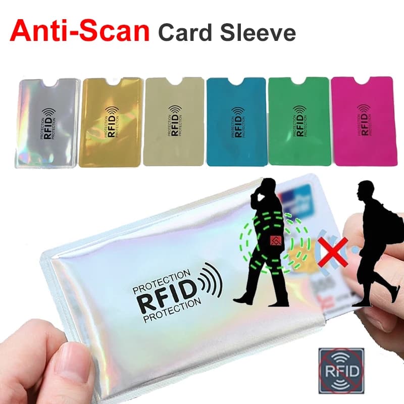 10 pz Anti-Scan Manicotto Della Carta Anti-magnetico Anti-furto Anti RFID/NFC scansione Foglio di Alluminio Safty Carta di Credito carta di credito titolare della carta