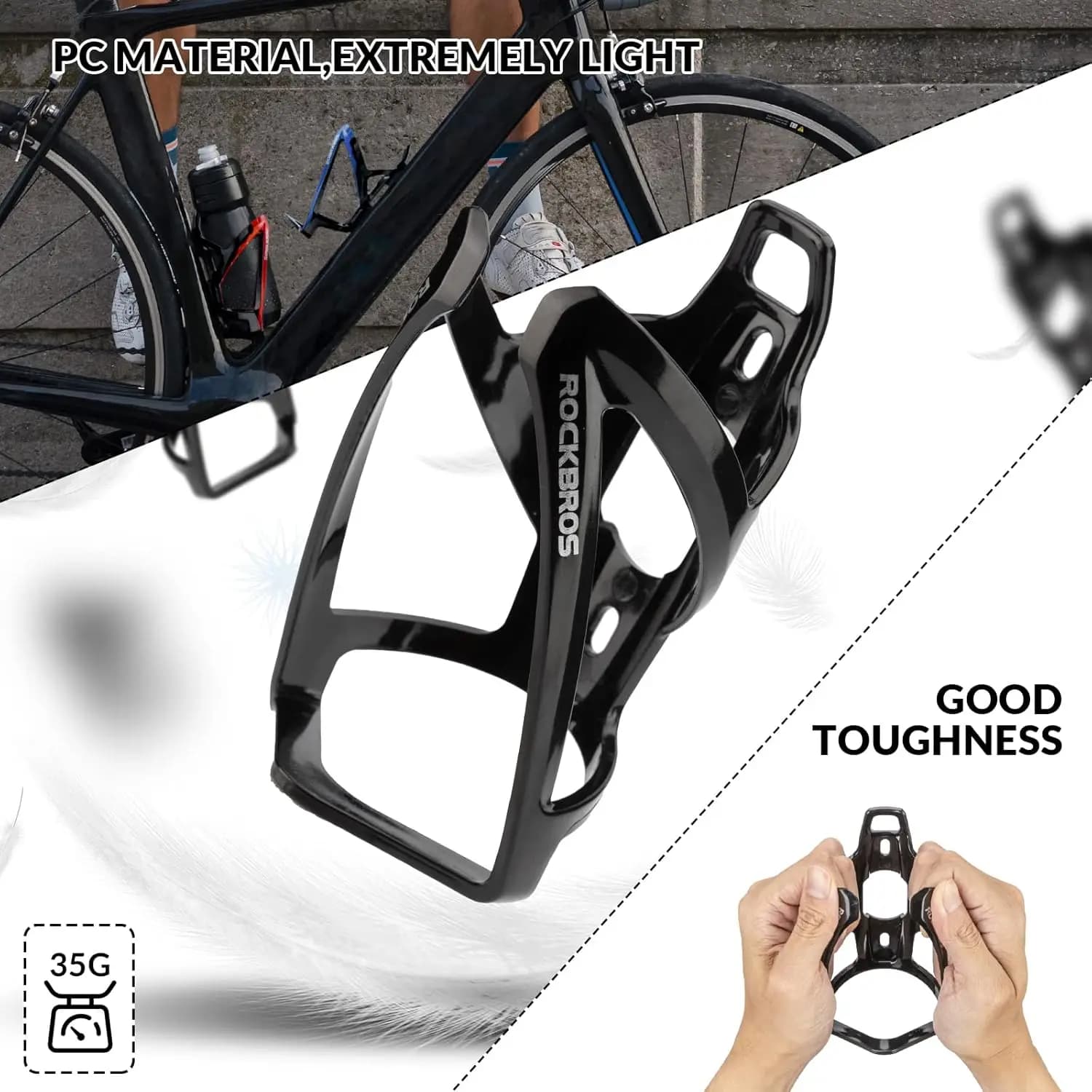 Portaborraccia Nulkomma per Bicicletta, Ultra-Leggero con Viti e Attrezzi, Supporto Universale per Borraccia da Bici da Strada