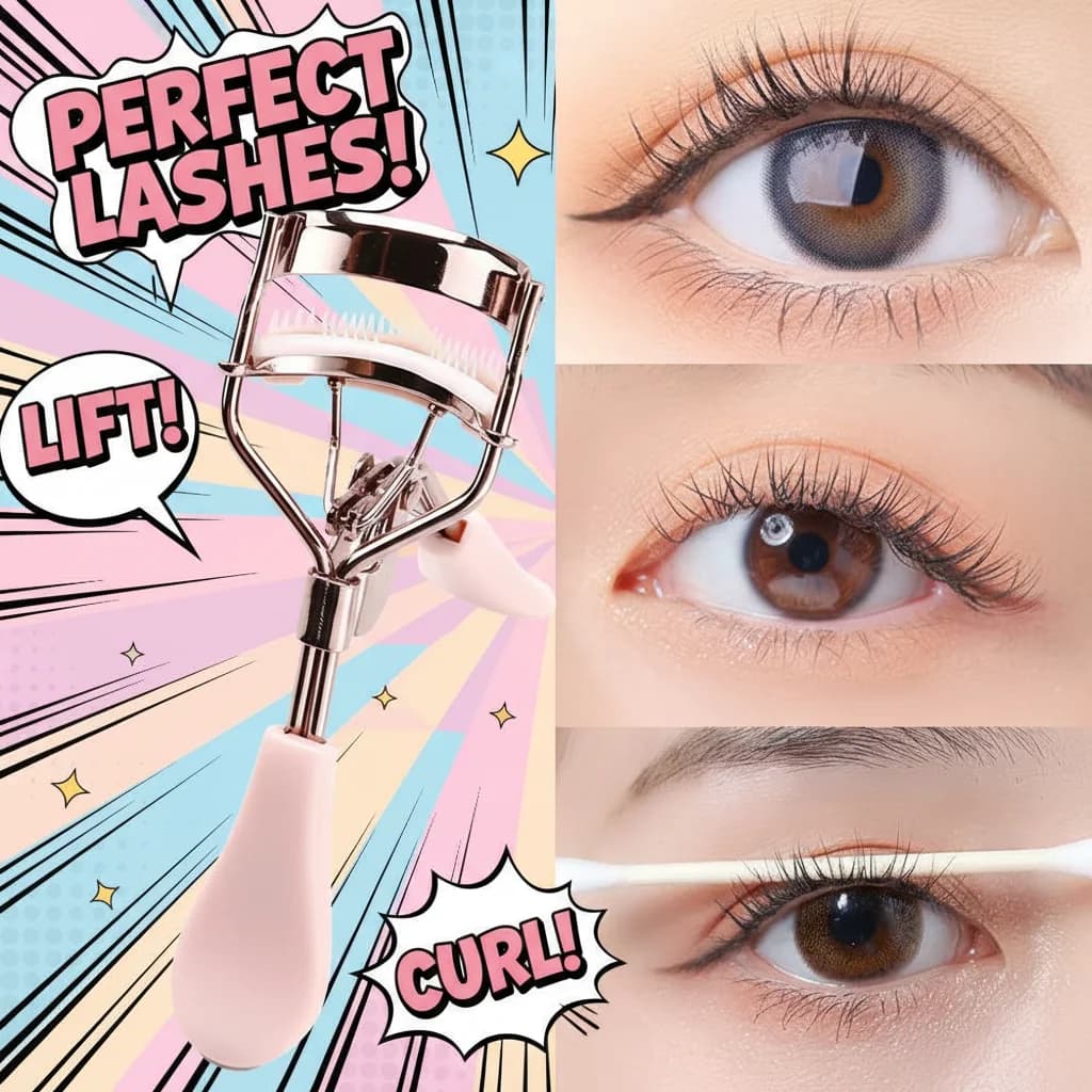 Eyelash Tweezers with curved handle, delicate on eyelashes, cosmetic tool for a long-lasting curved effect for eye makeup