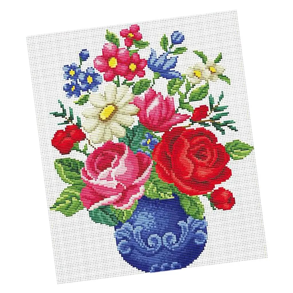 1 Set Stamped stitch Embroidery Crafts Vase, 38x43cm, 11CT