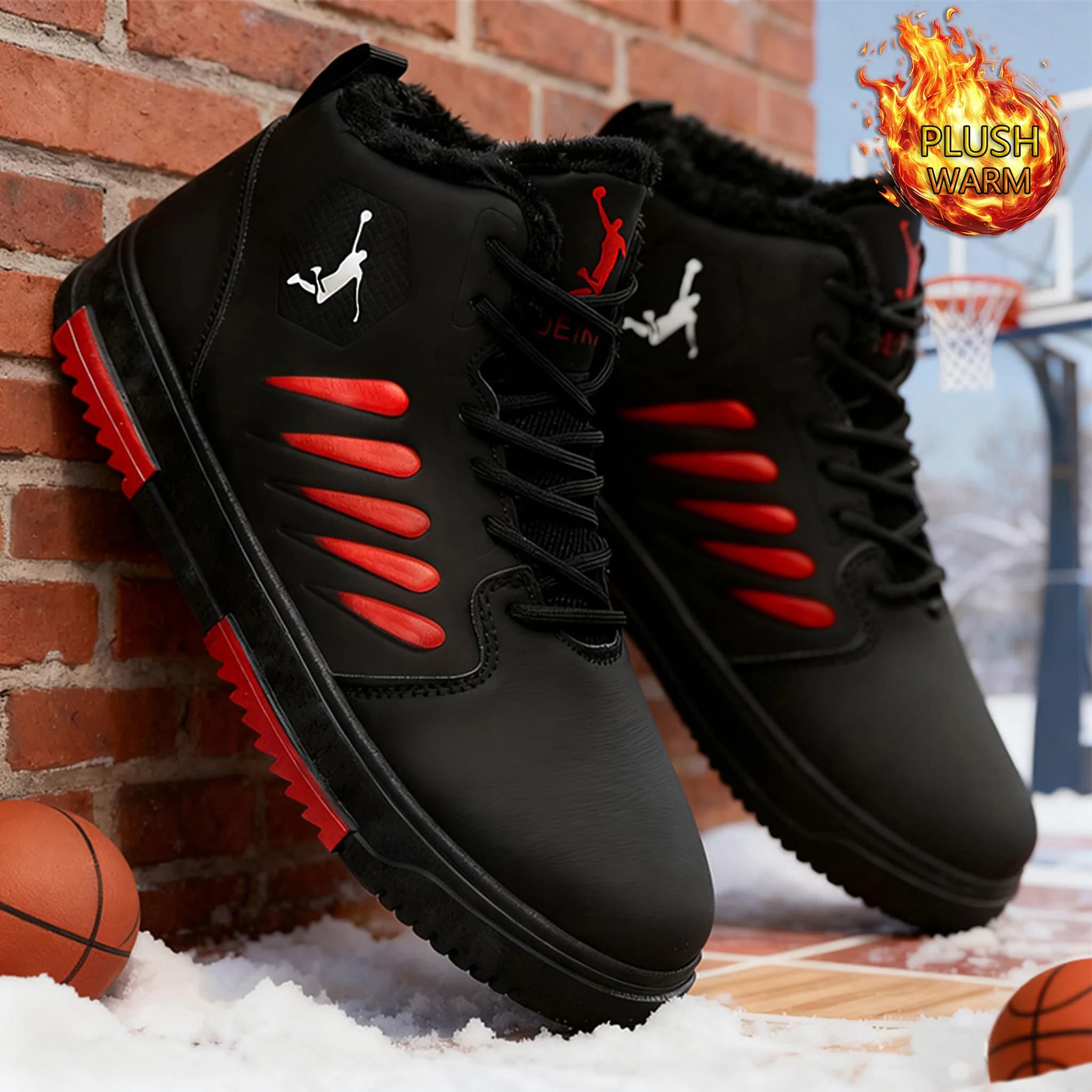 Men's Winter Snow Boots – Thick-lined, Warm Snow Boots with a Thick Sole, Suitable for Hiking and Mountaineering Activities.