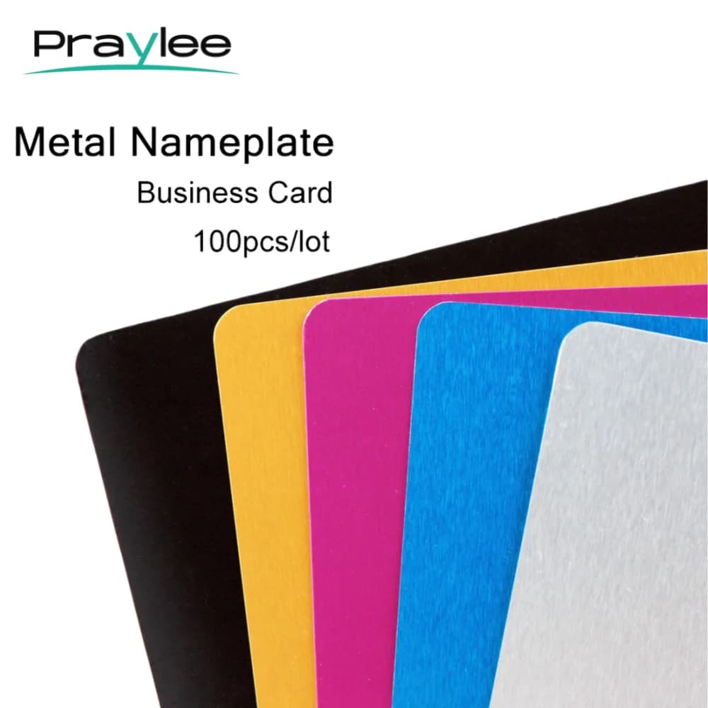 100PCS Aluminum Alloy Engraving Business Cards Metal Nameplate Blanks for Custom DIY Laser Marking Machine Testing Material