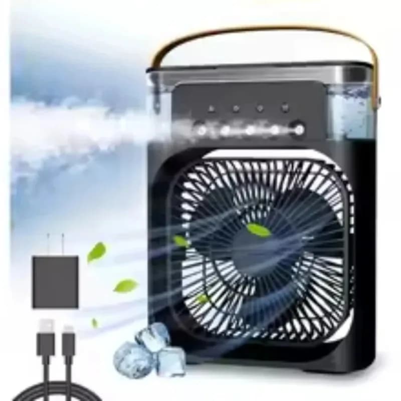 LED Night Light Portable Humidifier 3 Wind Speeds and 3 Spray Modes Office Home Fan Portable Air Conditioner Fan