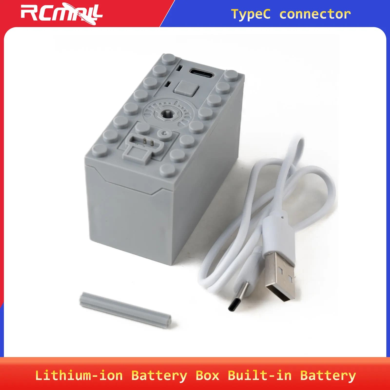 Scatola per batterie agli ioni di litio con batteria integrata compatibile con LEGO Power Functions, componenti MOC, blocchi da costruzione tecnici PF