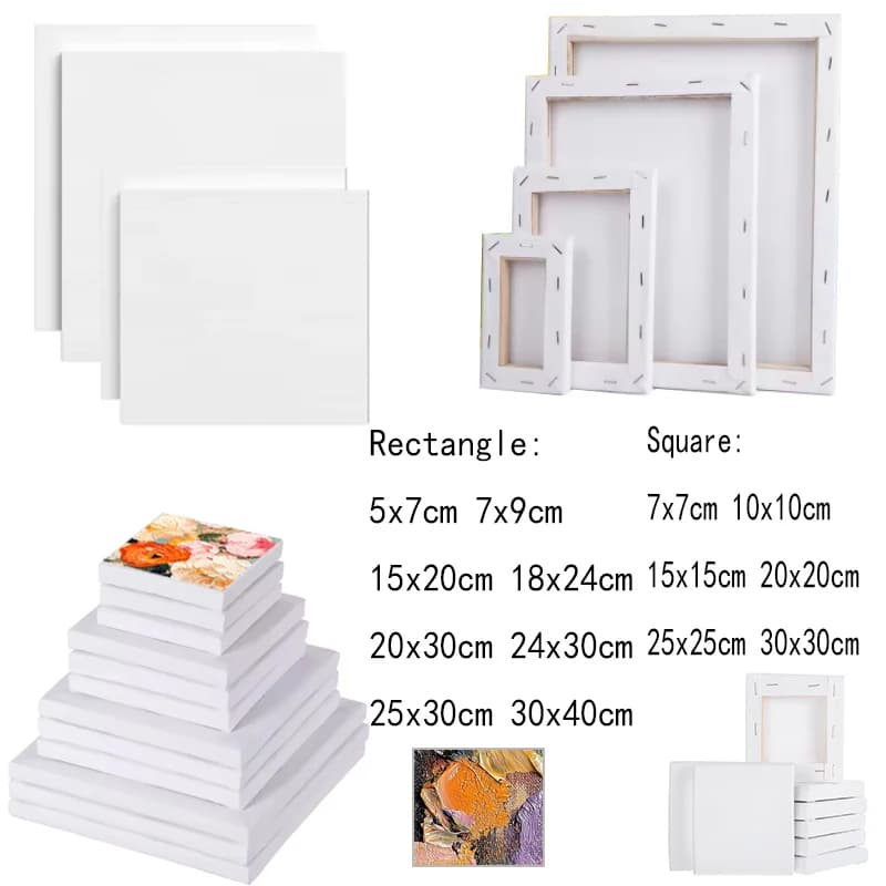 1/10 pezzi bianco quadrato vuoto artista tela tavola di legno cornice cotone artista tela per pittura a olio acrilico acquerello