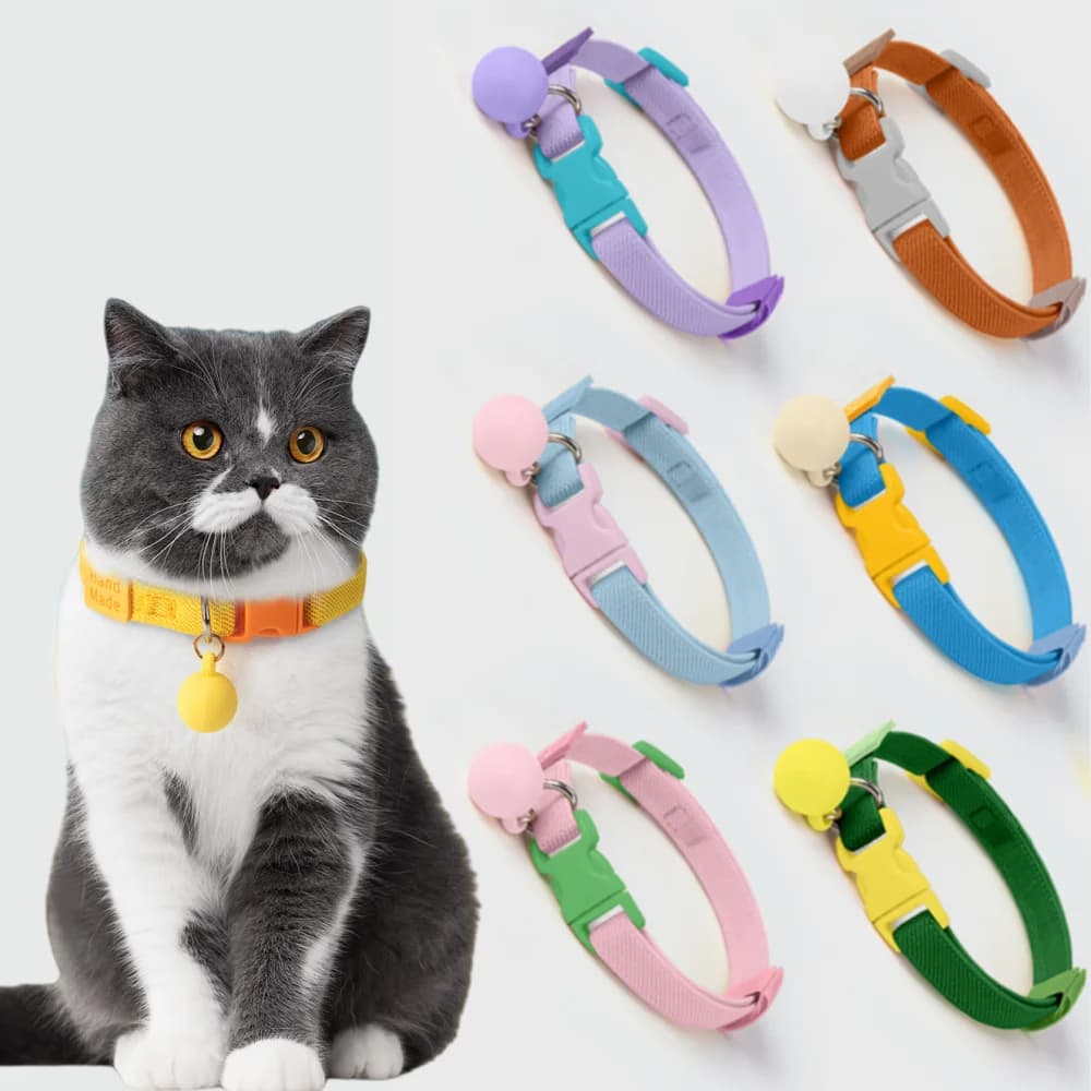 Elasticized elastic collars for fashionable safety collar, light for kittens, neck for all cats, with accessories for pets with macaron ball
