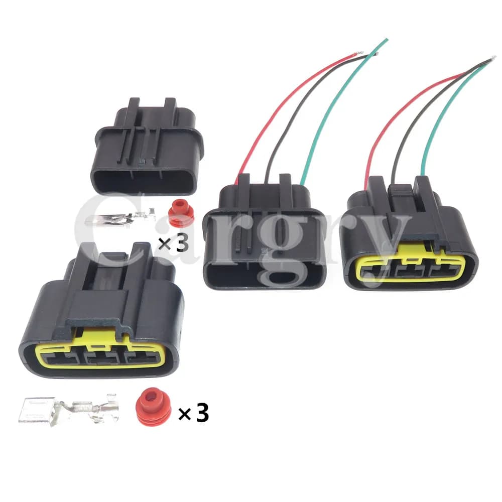 1 Set 3P QLW-A-B3F-B QLW-A-3F-B Presa per ventola elettrica per auto per Honda AC Assembly Connettore terminale di cablaggio automatico impermeabile