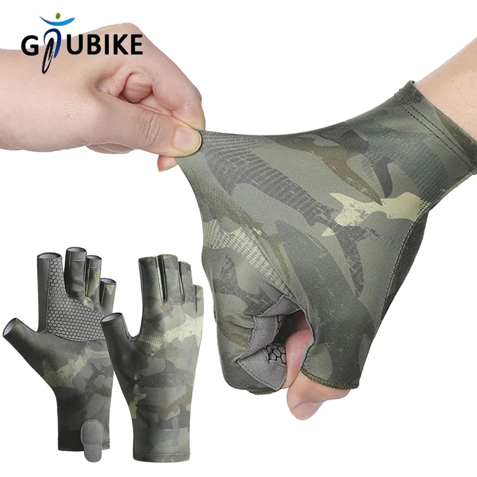 Bike Gloves GTUBIKE Half Fin MTB Ice Silk Cycling Gloves Anti-slip Breathable Gloves Summer Shorts Fishing Gloves