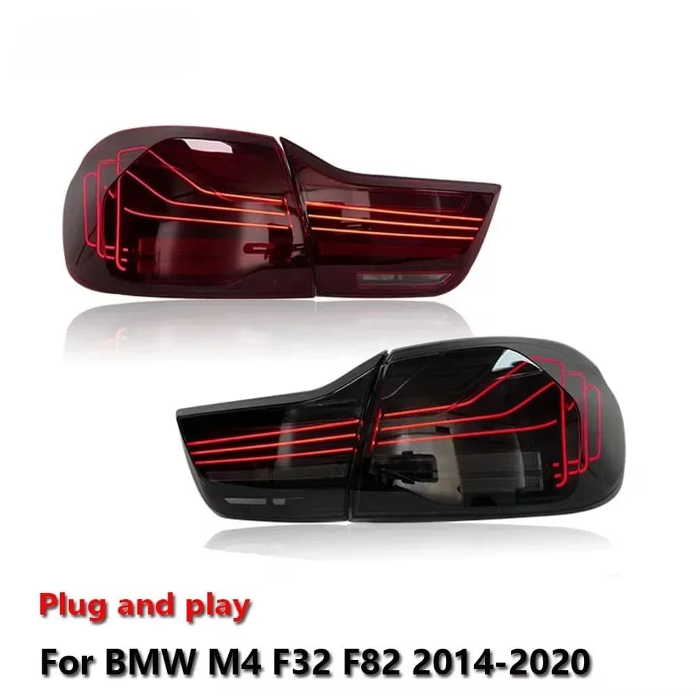 Gruppi Ottici LED per Auto, Luci Posteriori per BMW M4 F32 F82 480i 2014-2020, Fari Posteriori con Funzione Fendinebbia, DRL, Freno e Indicatori di Direzione, Plug and Play