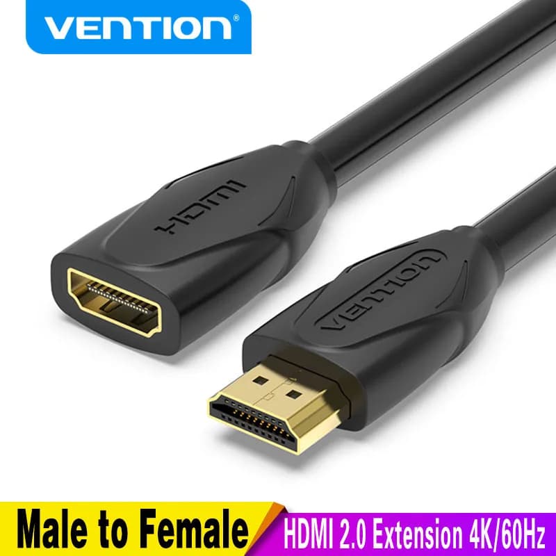 Vention Extender compatible HDMI extension cable 4K 60Hz male-female cable for HDTV Nintend Switch PS4/3 Compatible with HDMI
