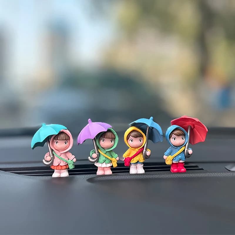 Carino ombrello coppia Auto decorazione d'interni Action Figures Auto specchietto retrovisore cruscotto ornamenti per accessori Auto