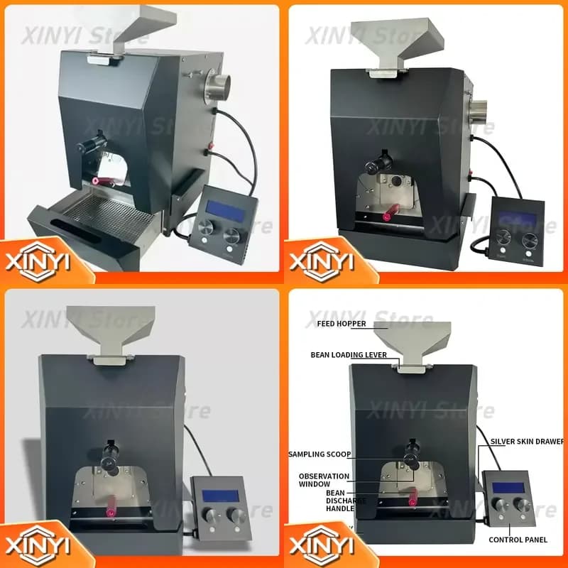 for QS5 Commercial Small Coffee Bean Roaster Electric Direct Fire Roasting Machine Bean Processing Equipment