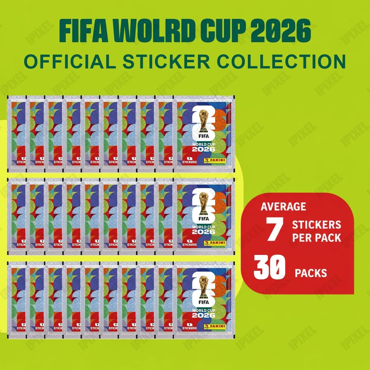 Panini 2026 World Cup Official Stickers 30 Packs 210 Stickers Soccer Fan Collectible Trading Cards Stickers
