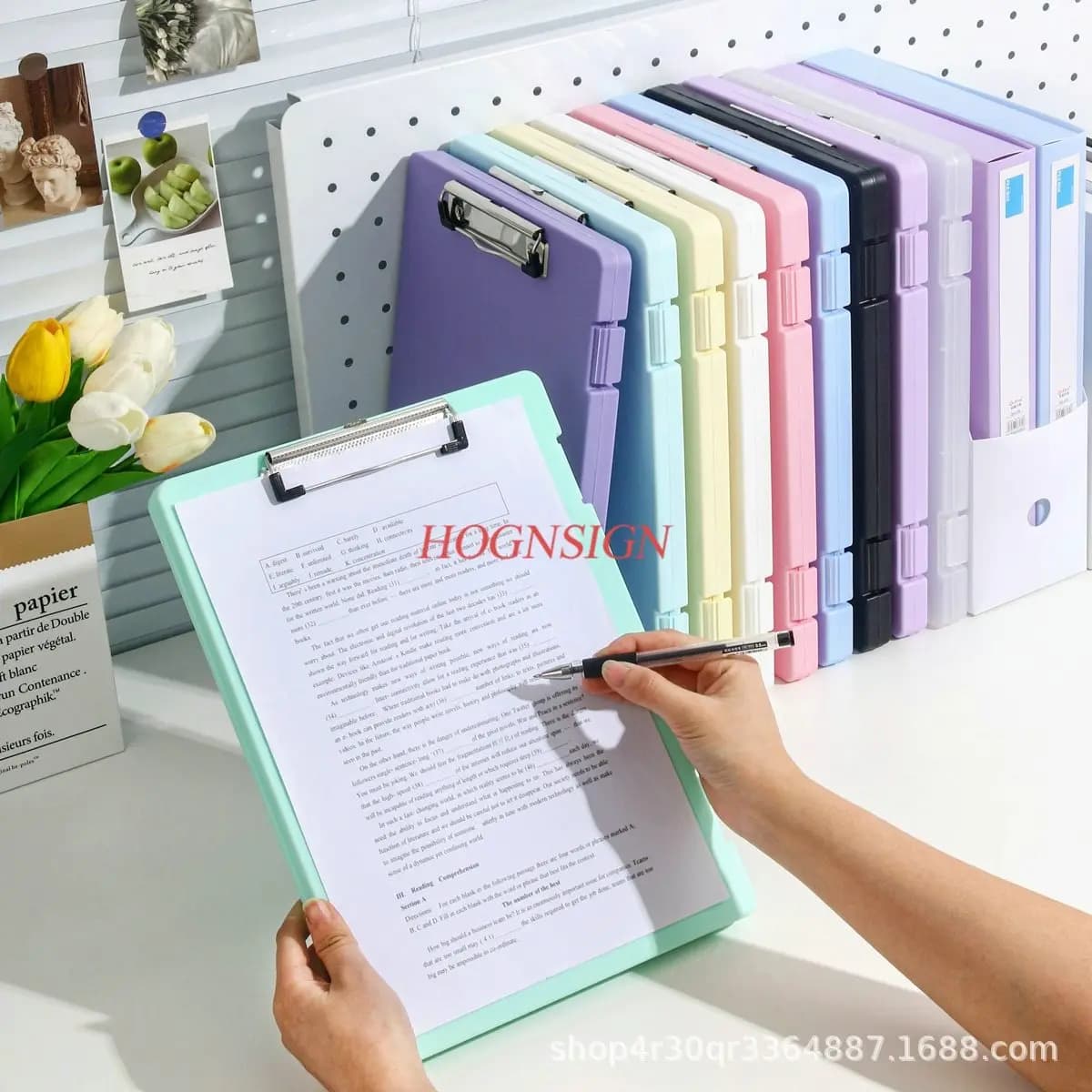 A4 plastic transparent file box, multifunctional test paper, single force tablet folder, high aesthetic value, organizing