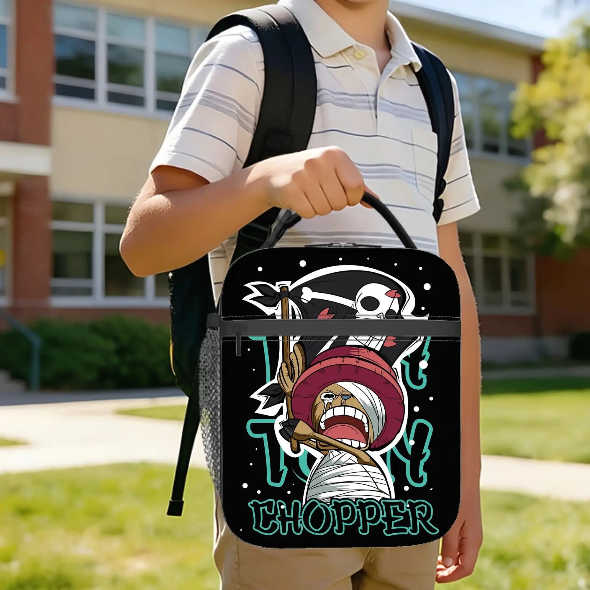 Tony Tony Chopper Borsa termica per il pranzo, grande contenitore per il pranzo, borsa termica, borsa per il pranzo, borsa per il pranzo da ufficio, per esterni, Bento Pouch
