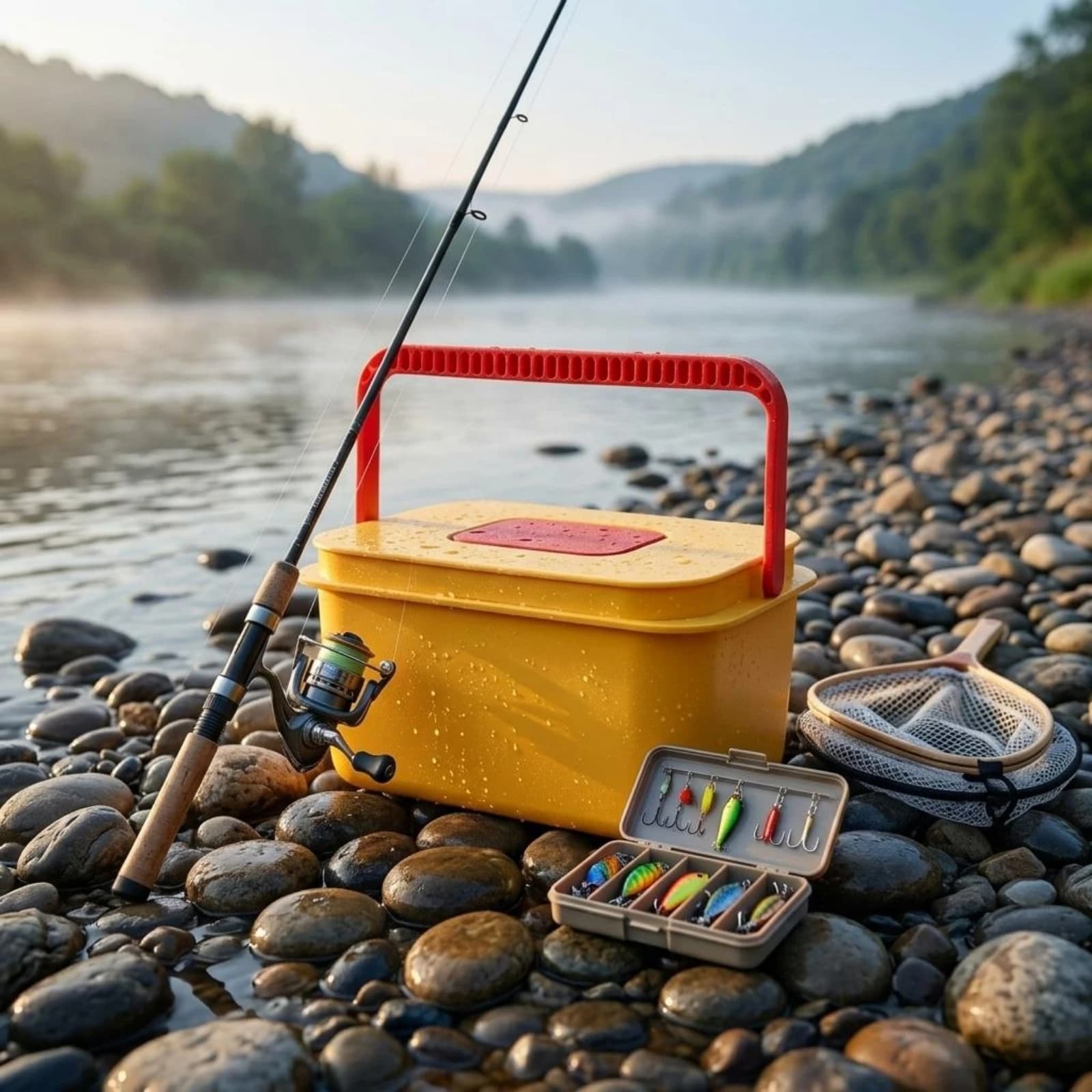 Fishing Storage Container Fitted Lid Tackle Box Camping Storage Box Matte Finish Sturdy Polypropylene for Anglers