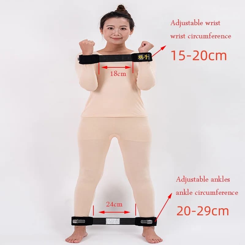 Set di Cinghie di Contenimento Magnetiche Verticali per Legare Entrambe le Gambe e le Mani dei Pazienti Psichiatrici per la Riabilitazione
