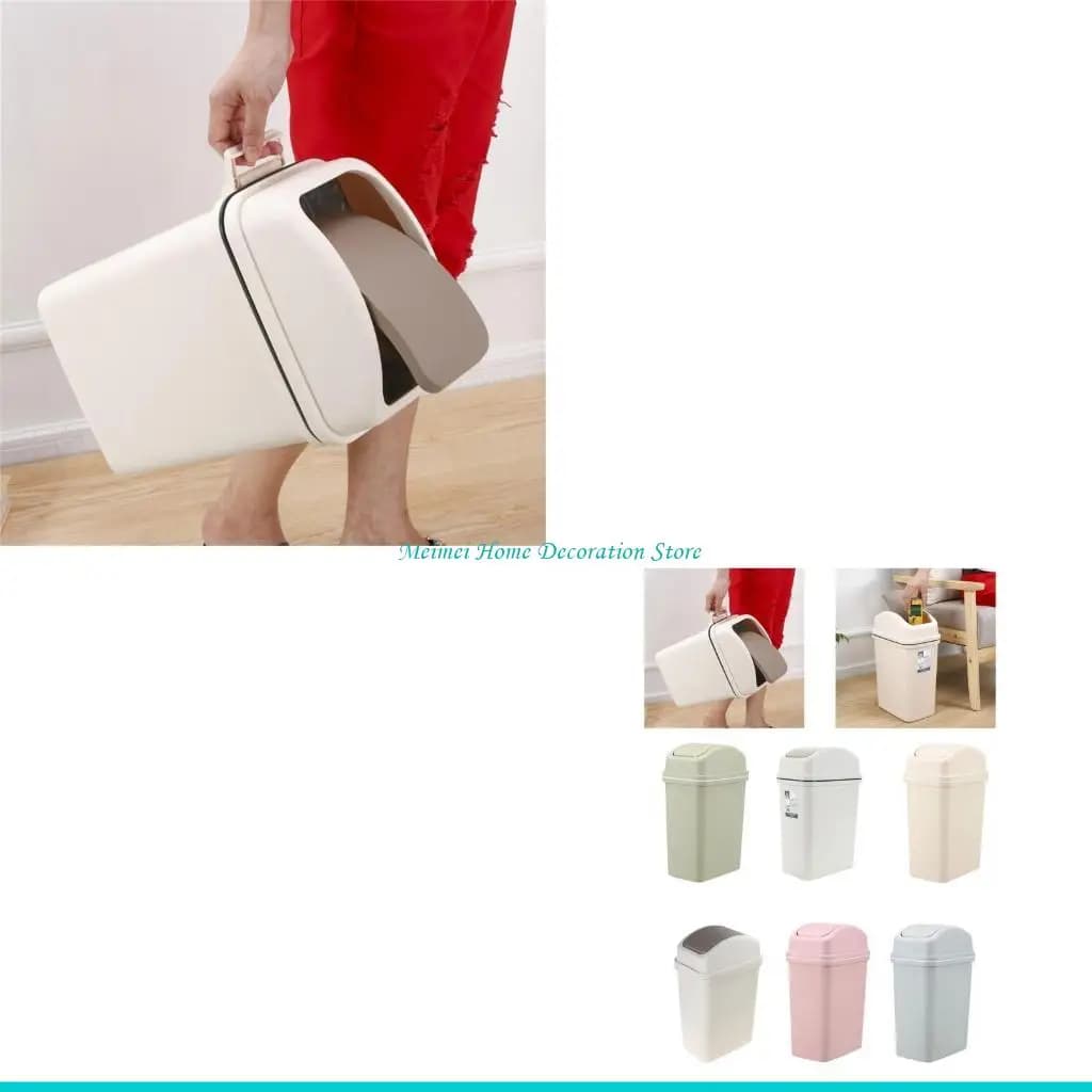 Pattumiera con coperchio basculante H7BF, soluzione per smaltimento rifiuti da 10 litri, con coperchio, per casa e ufficio