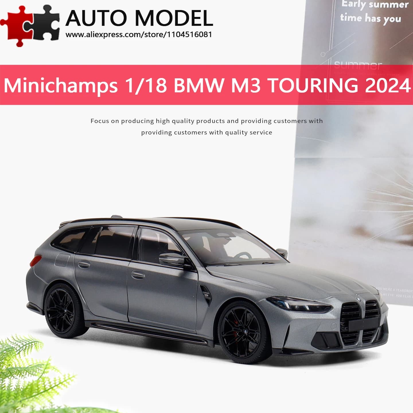 Modellino Auto in Lega BMW M3 Touring Wagon 2024, Scala 1:18, Completamente Apribile, Minichamps, Modello Statico in Metallo Pressofuso, Regalo per Adulti con Vano Bagagli