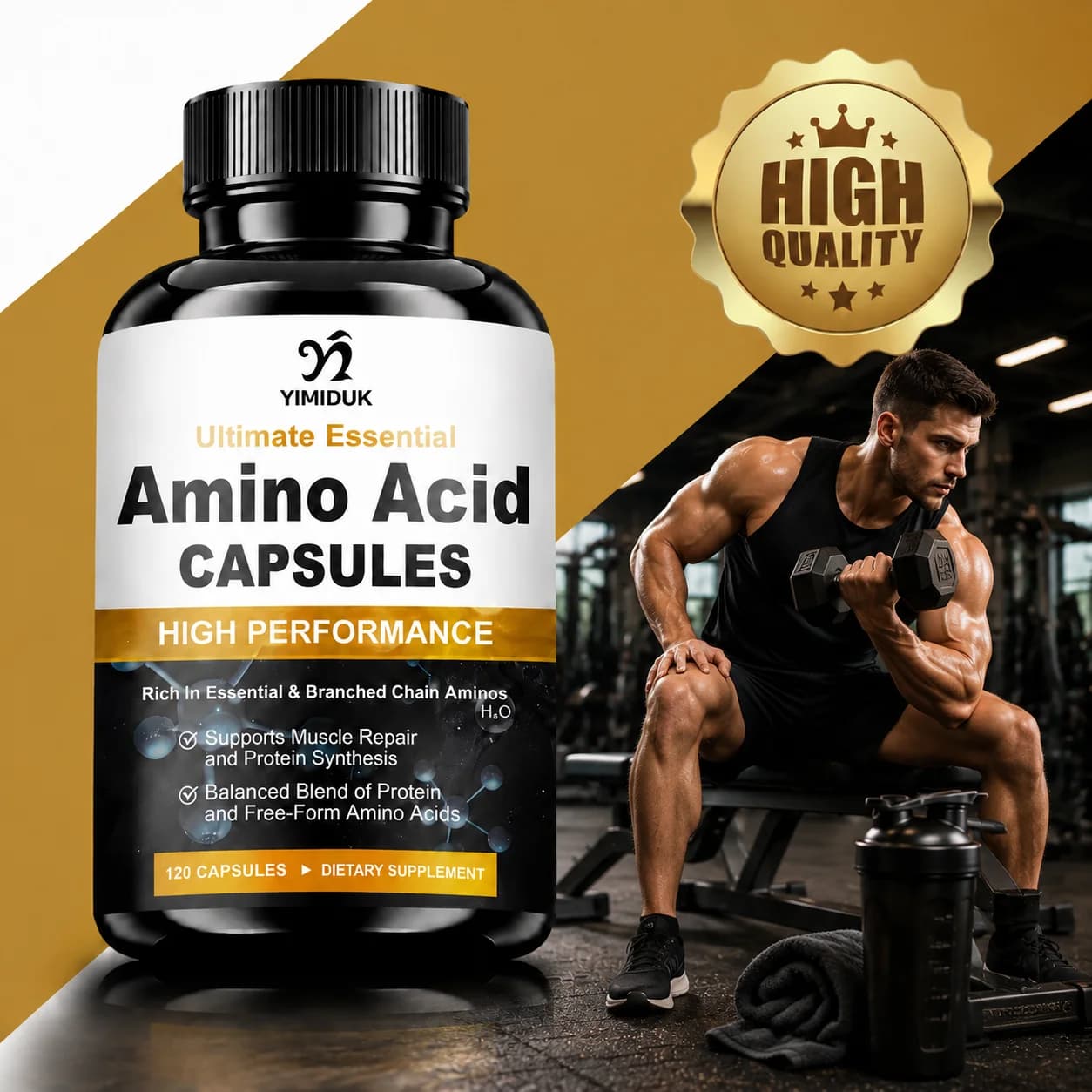 Advanced Amino Supplement, Helps Build Muscle, Post Workout Recovery, Supports Blood Flow, Energy Immune Boost, for Adult