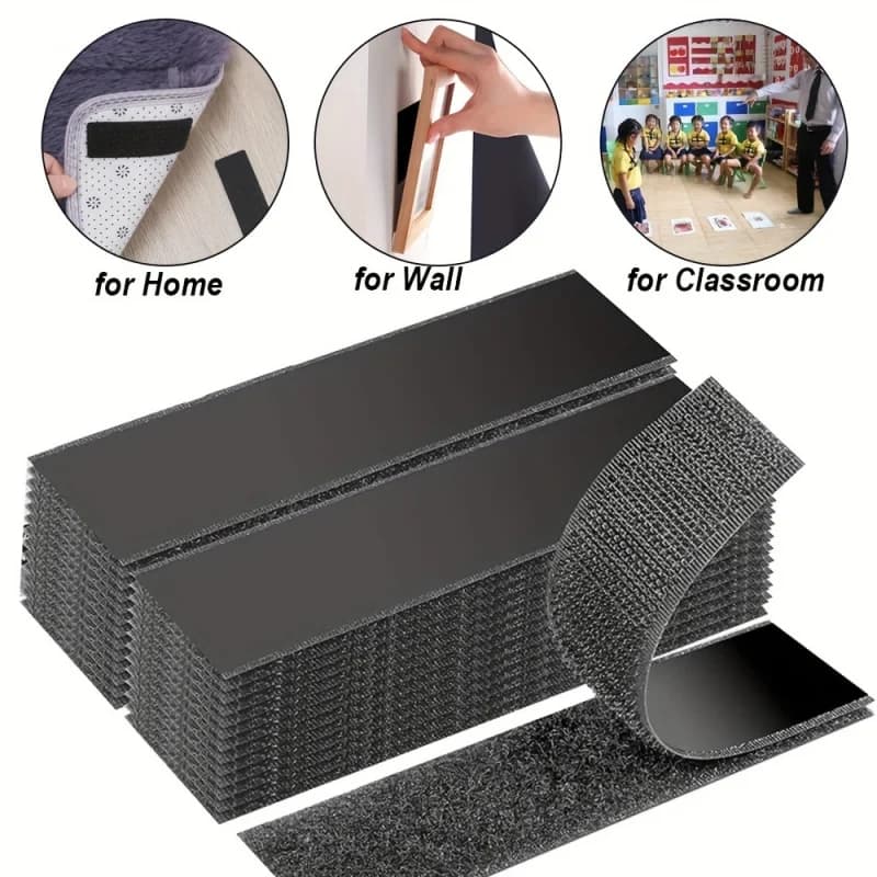 10 Set (20 pz) di Strisce Adesive in Velcro Resistenti con Retro Adesivo - Chiusura a Strappo Senza Residui per la Casa