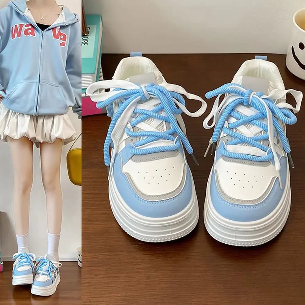 Scarpe da ginnastica casual da donna Thi Boted Rabbit Board oes Versatile estate 2025 New Sle Cross Bule versione coreana