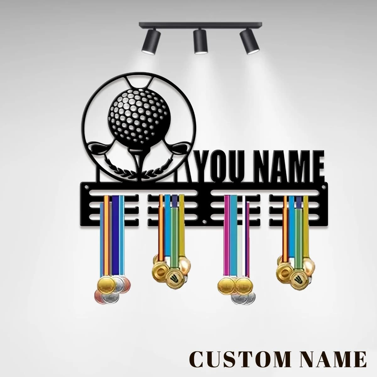 Custom golf ball display and metal medals, Valentine's Day gift, to decorate the room, suitable for basketball, football and other sports.