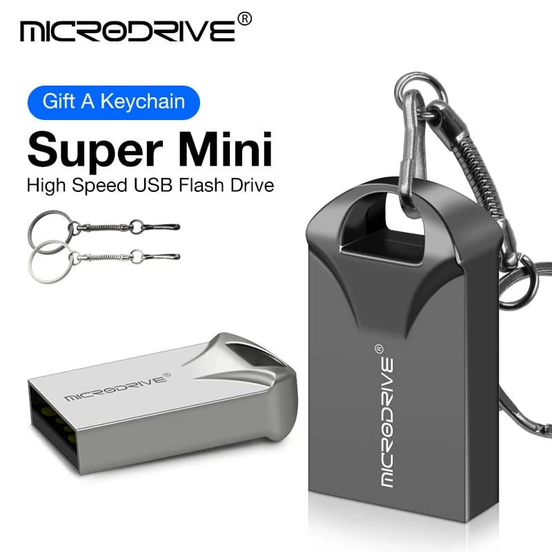Mini USB Flash Drive Pen Drive USB 2.0 Pendrive 64GB 32GB 16G 8G 4G Flash Memory Stick con portachiavi 128GB U Disk Regali creativi