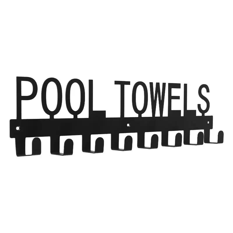 Pool Towel Rack Outdoor Wall Mount Towel Holder Towel Hooks For Bathroom Towel Hanger For Pool Area, Bathrobe Towel