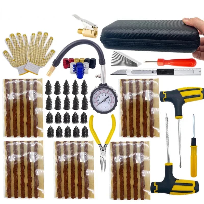 Nuovo kit di strumenti per la riparazione di pneumatici per auto Set di borchie Strumento per la sostituzione di pneumatici per bici da auto Strumento per la riparazione di pneumatici per moto
