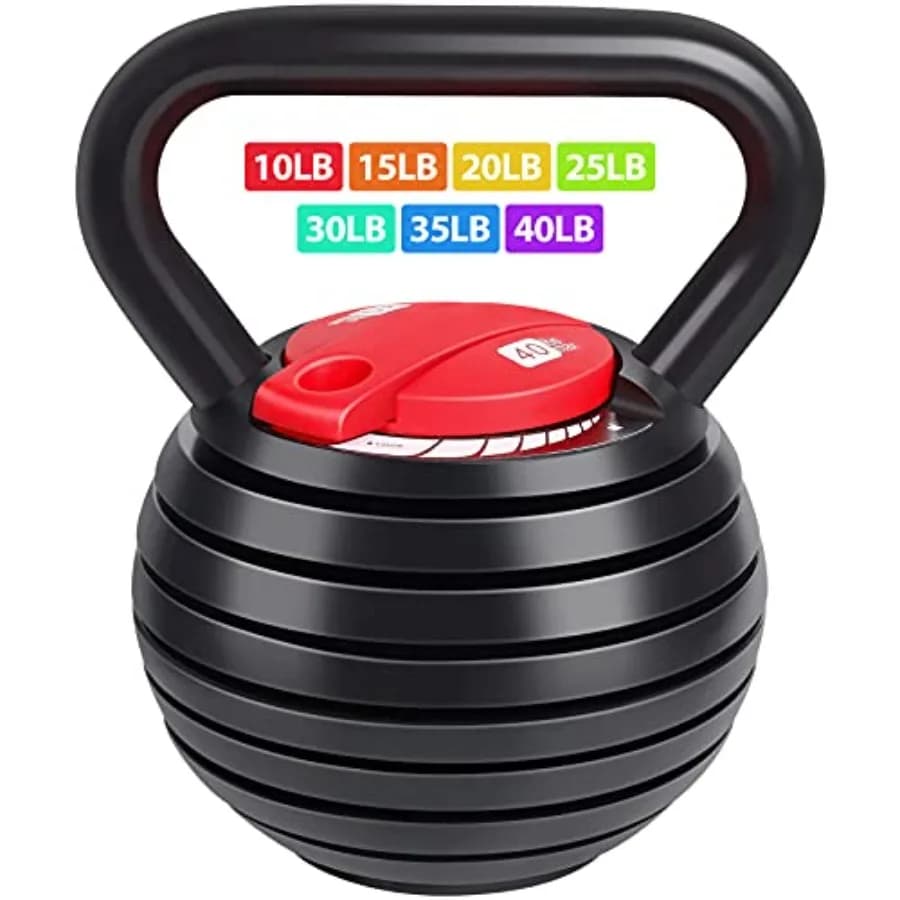 Set di Kettlebell Regolabili in Ghisa Nera da 5/8/9/12 libbre con Impugnatura Ergonomica per Allenamento di Forza e Core Ballistico – Perfetto per la Palestra di Casa