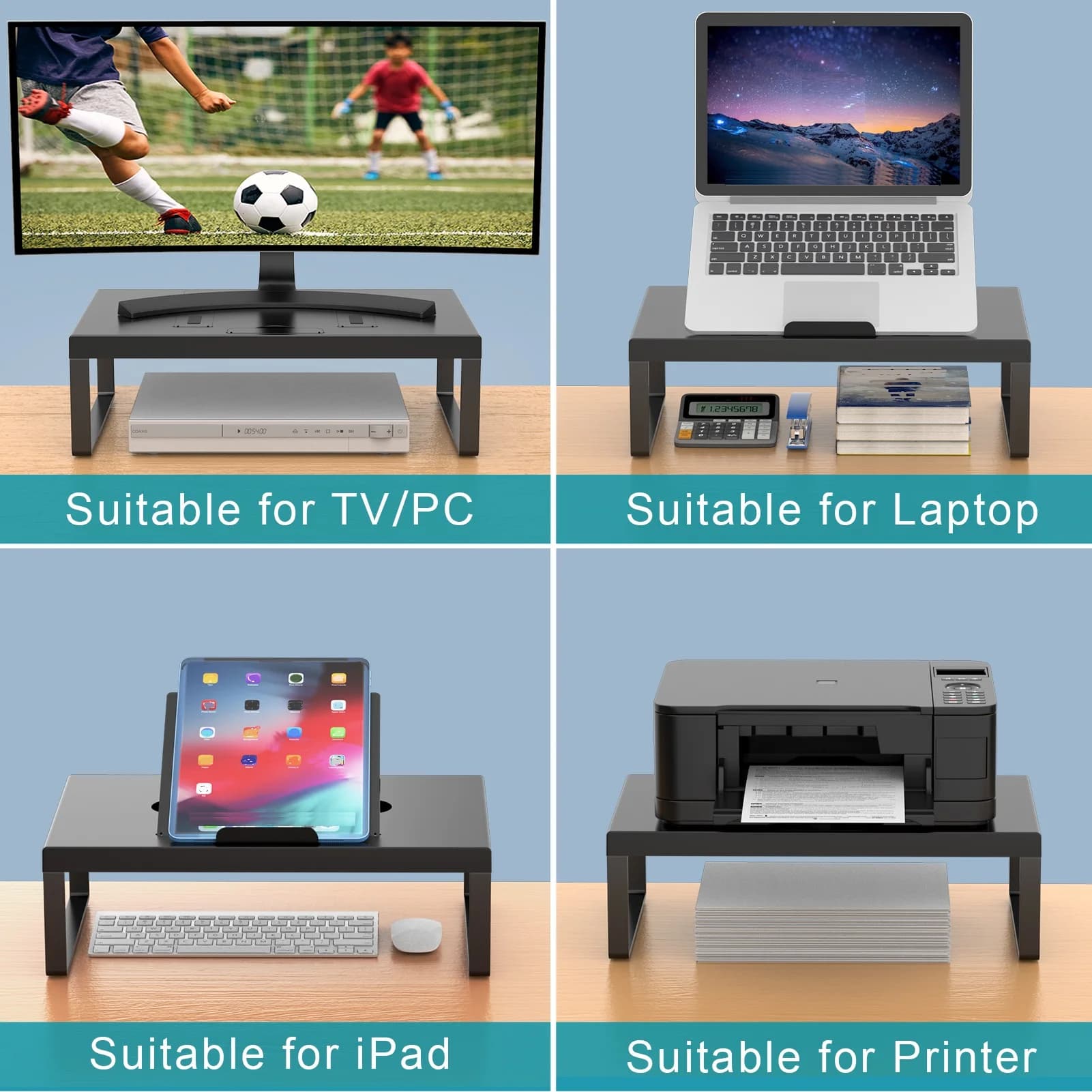 Tavolino Portatile da Letto e Divano, Vassoio per Colazione con Portabicchieri, Supporto per Laptop da Comodino, Tavolo Pieghevole da Letto