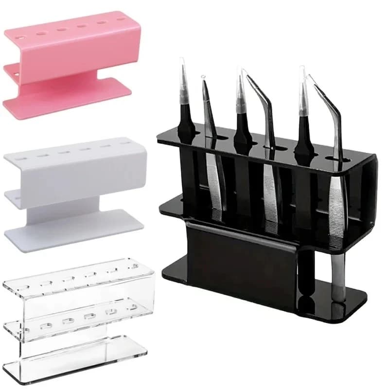 6-hole acrylic eyelash extension tweezers display stand, tweezers stand, eyelash extension storage box display box storage stand
