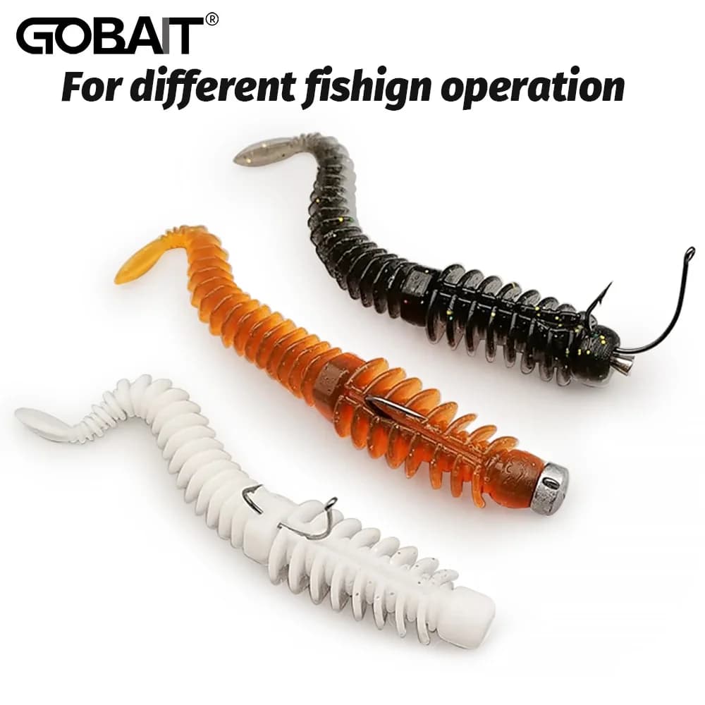 10 PZ Esche Morbide 6.5 cm 7.5 cm 8.5 cm Filo TPE Verme Jig Gancio Attrezzatura Da Pesca Alla Carpa Pesca Swimbait Gear Sapore di Pesce Kit Esca