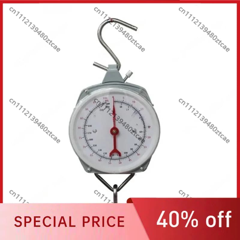 25kg Disc Type Mechanical Hanging Scale, Spring Hook Pointer Heavy Duty Balance Scale for Fishing Luggage Farm Industrial Use
