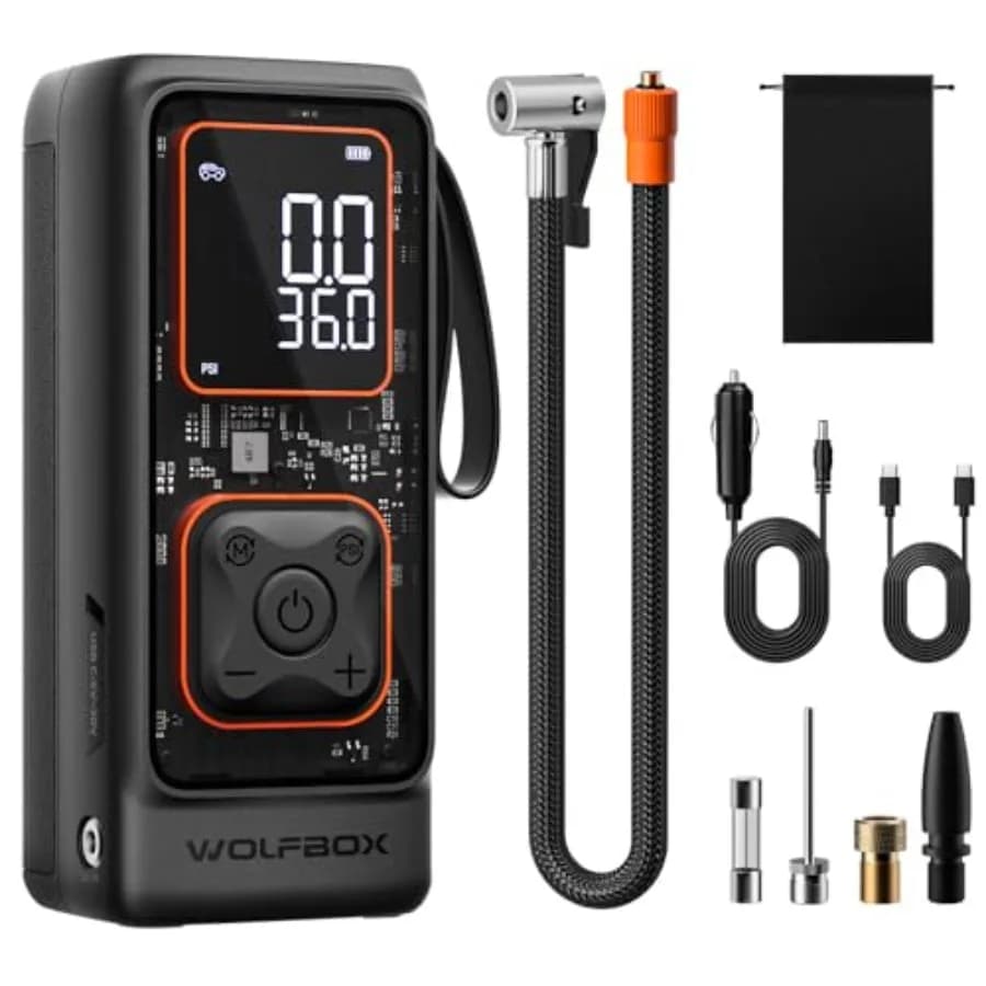 Compressore d'Aria Portatile Senza Fili 150PSI per Pneumatici Auto, Moto, Biciclette e Palloni con Display Digitale Intelligente