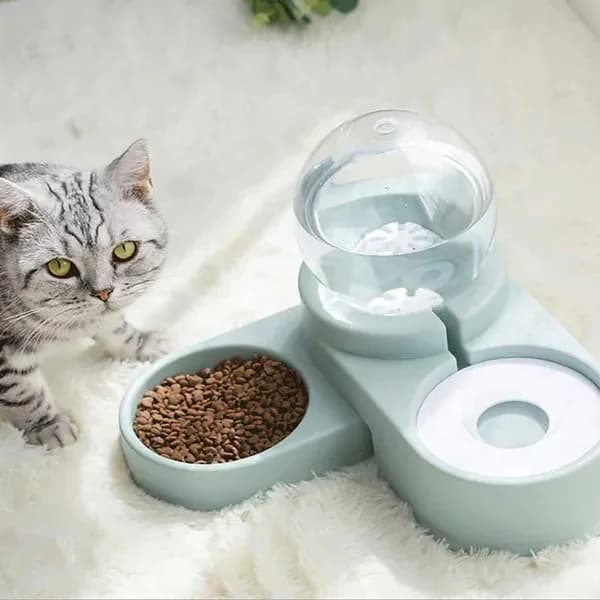 Distributore Automatico di Cibo e Acqua per Animali Domestici di Grandi Dimensioni con Separatore per Beccuccio