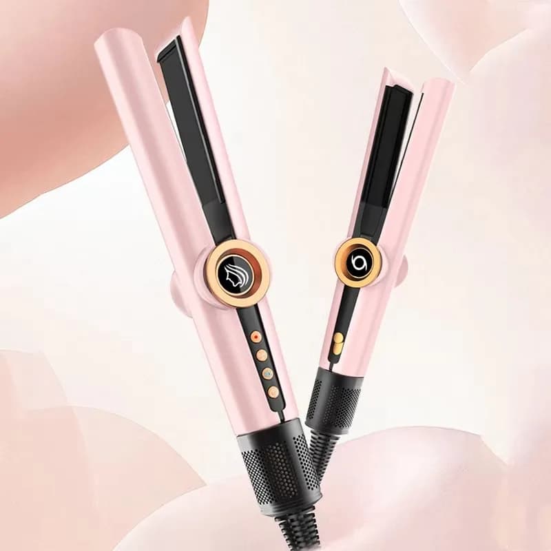 Temperature Adjustable 2-in-1 Hair Straightener, Blow-Dry Styling Tool, Electronic Dual-Use Hair Dryer, Salon Quality