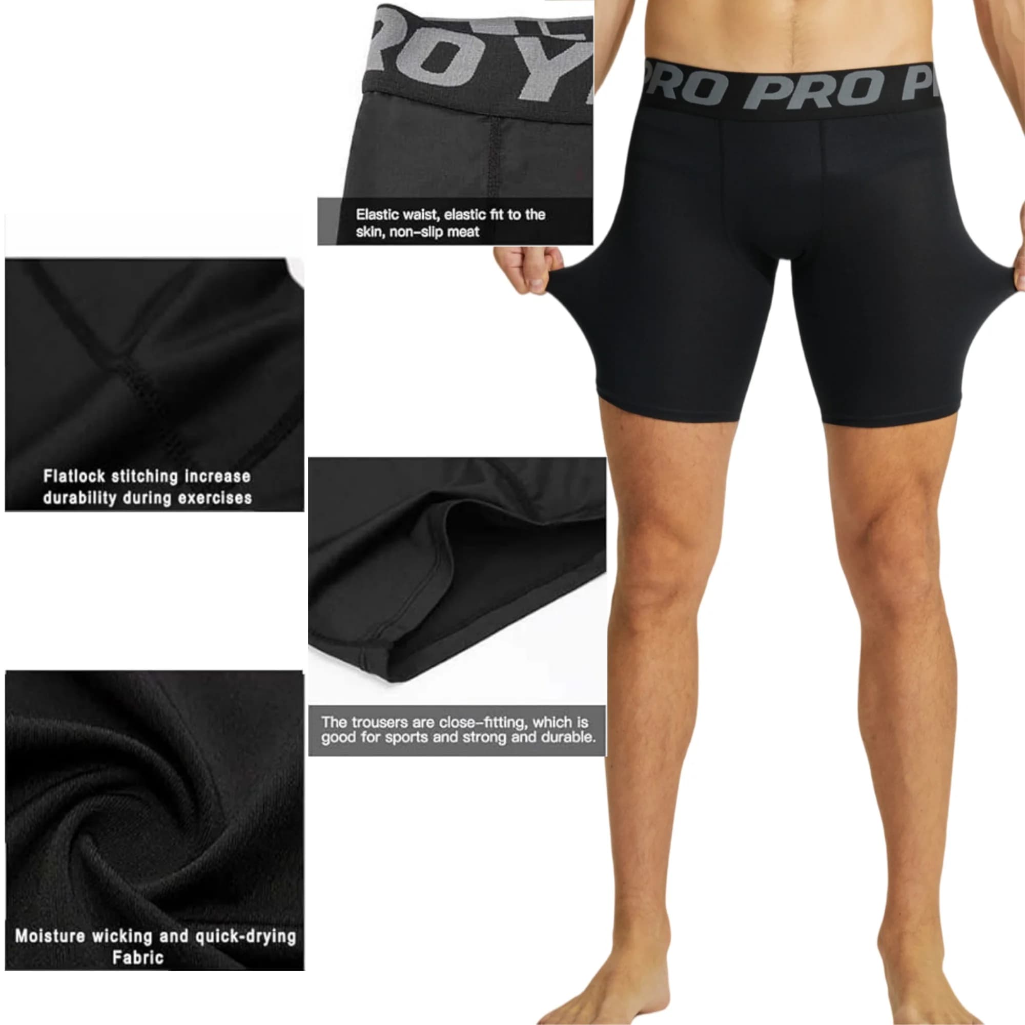 Pantaloncini Sportivi da Uomo a Compressione in Spandex, Boxer da Corsa, Slip Atletici, Intimo per Allenamento ad Alte Prestazioni