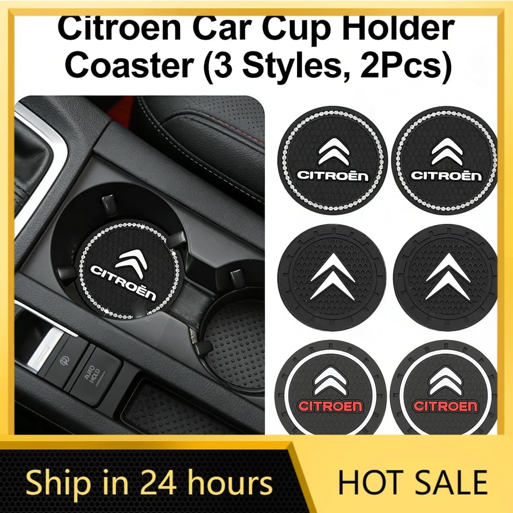 Car Sticker Citroen Car Cup Holder Coaster 2Pcs Anti-Slip Silicone Cup Pad For C3 C4 C5 Cactus Berlingo Picasso Auto Accessories
