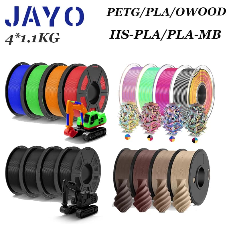 JAYO petg/pla/HSPLAMB/PETG NOC/SKFC/PLA PLUS 4 rolls 1,75 mm 3D printer material FDM without bubbles ordered