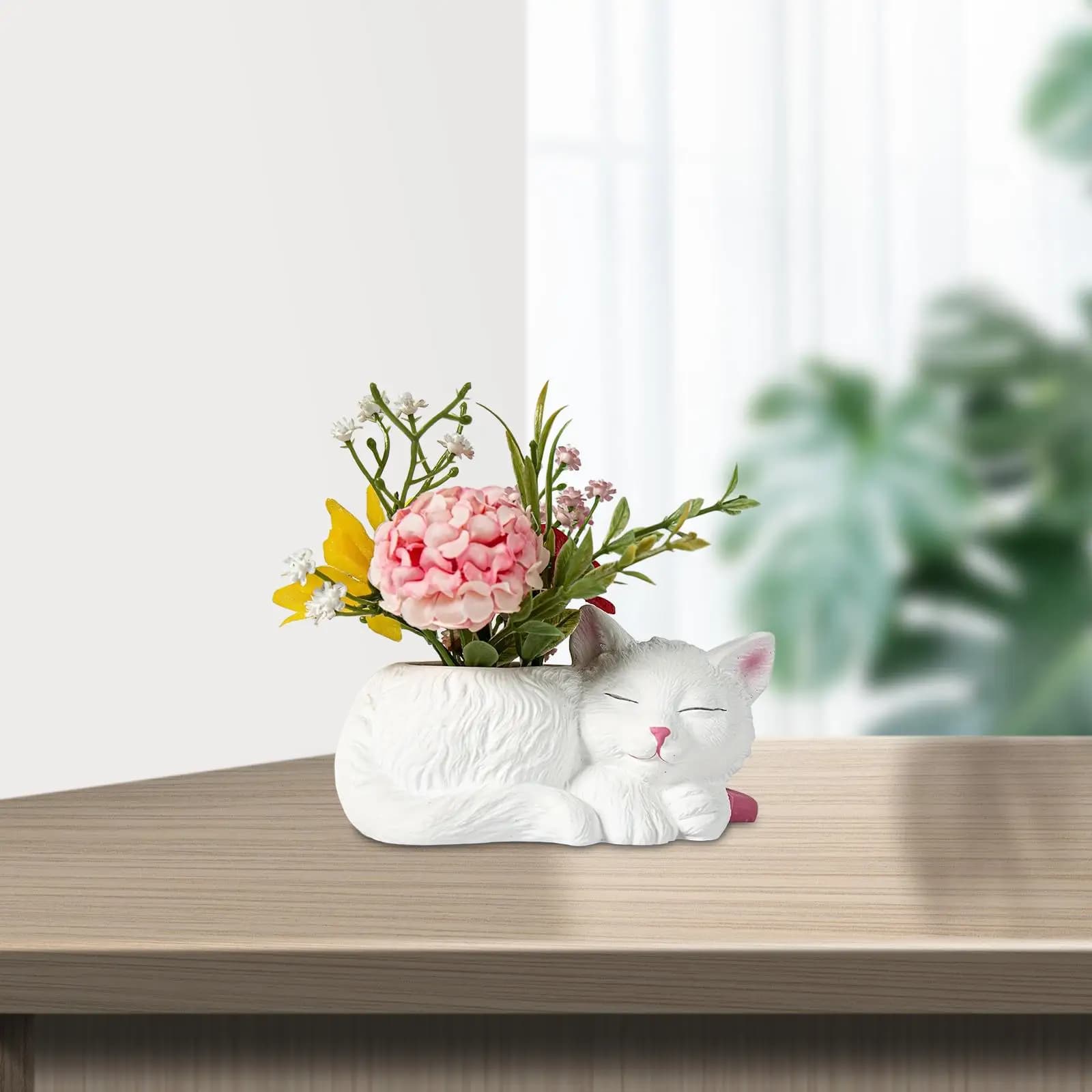 Vaso per Fiori a Forma di Gatto, Contenitore Creativo per Piante, Vaso Decorativo a Forma di Gatto per Camera da Letto, Scrivania, Giardino, Cortile, Balcone