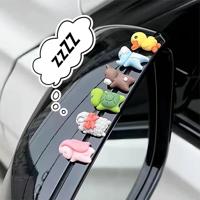 6 pieces cute mini duck interior decoration for auto funny cartoon animal central console automatic ornaments for mirrors retrovisors car accessories