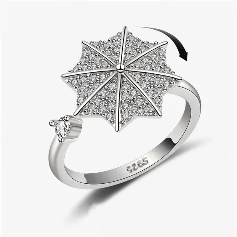 Anello Girevole a Forma di Ombrello, Gioiello Antistress e Antiansia, Accessorio Moda Rilassante per Ragazze