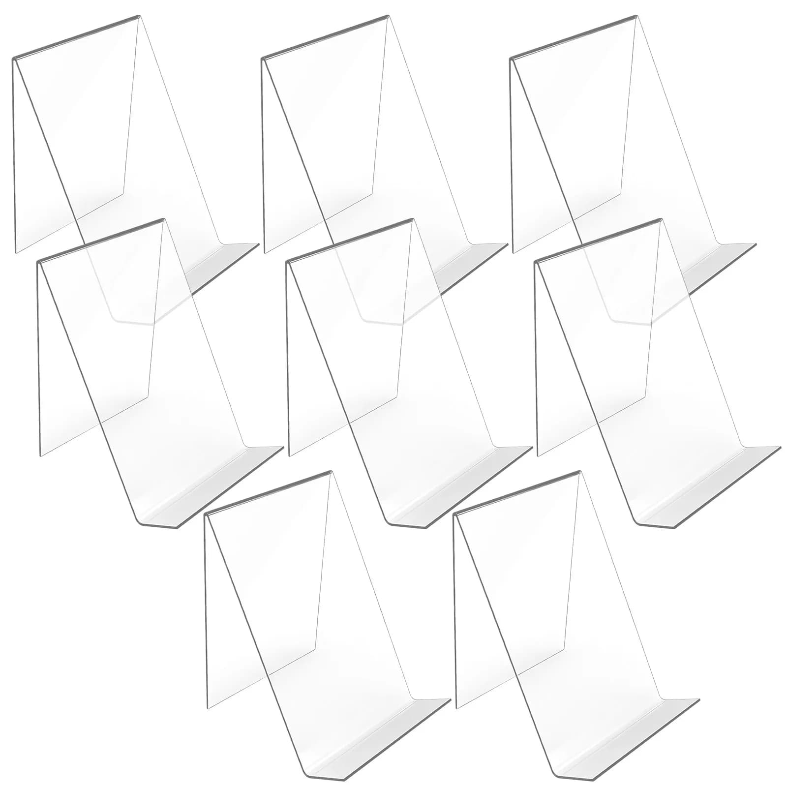 Espositore trasparente da 8 pezzi, supporto per libri in acrilico trasparente, organizer per documenti da ufficio, porta brochure, porta documenti da scrivania