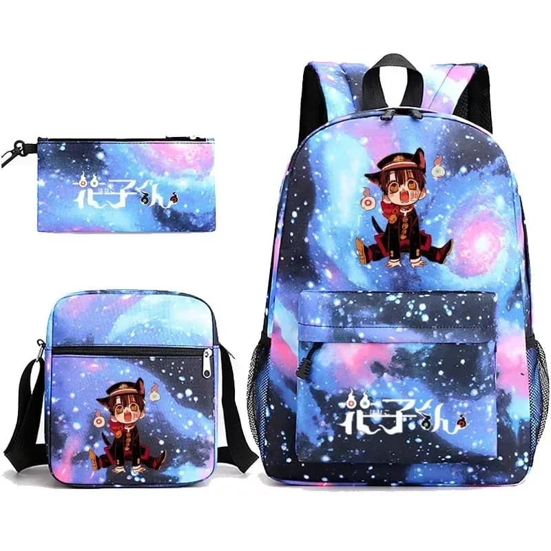 e,4;v'6\k/Anime Hanako-Kun Jibaku Shounen Backpack Schoolbag Shoulder Bag Pencil Case Gift for Kids Students5;g'8.n/3\