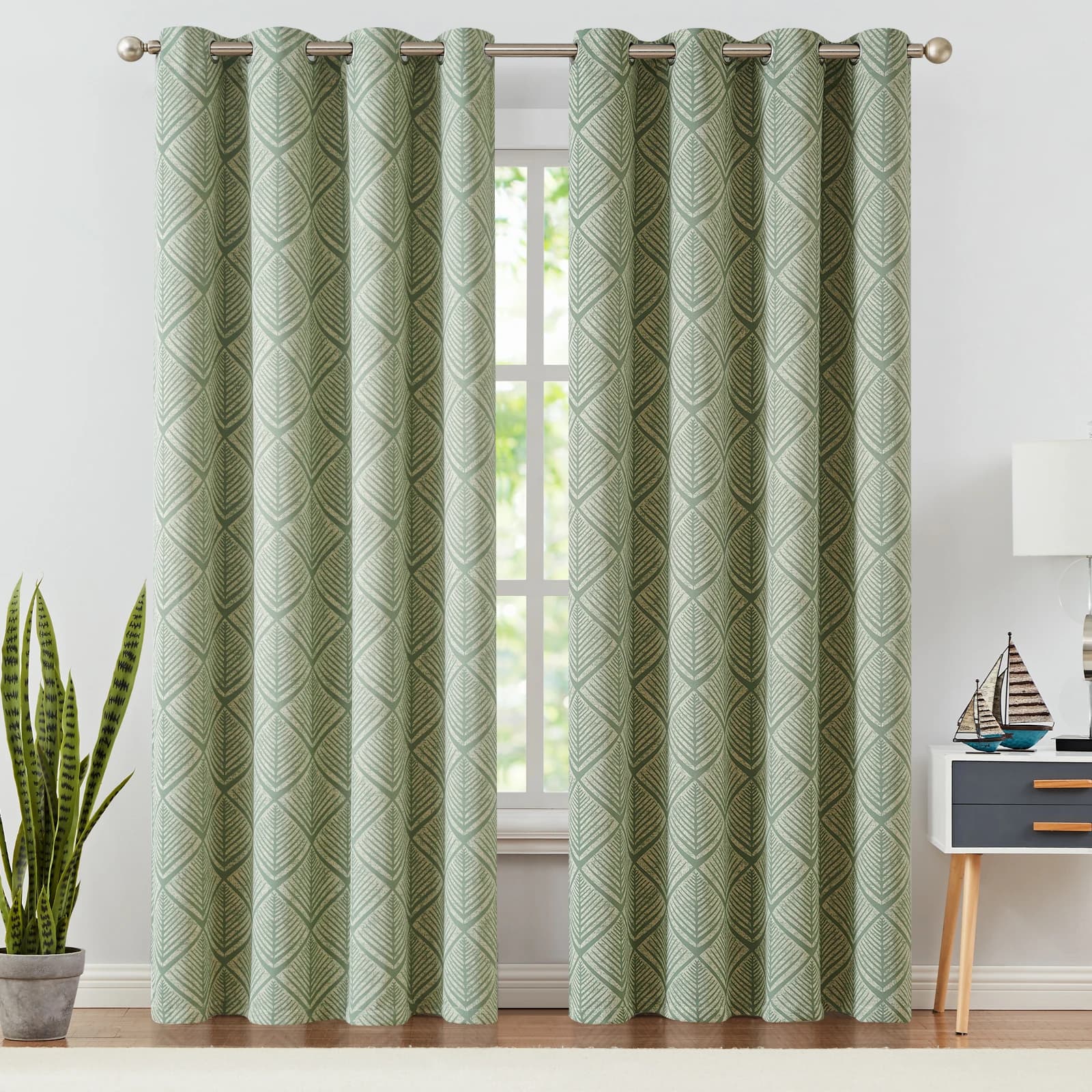 Tende Oscuranti Jinchan per Soggiorno, Tende con Motivi Geometrici per Camera da Letto, Tende Termoisolanti con Occhielli